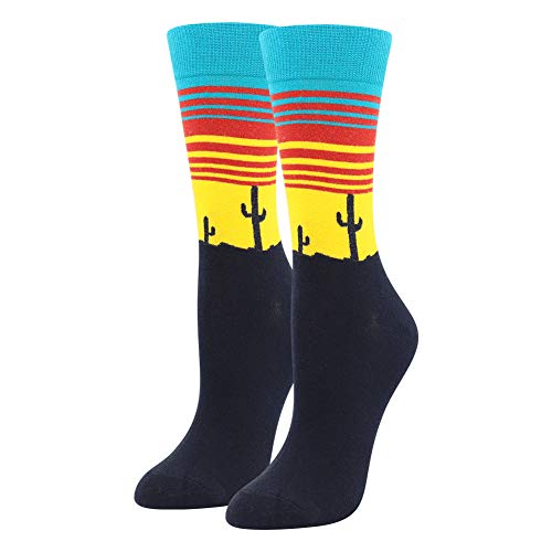 BONANGEL Calcetines Estampados de las Mujeres, Mujeres Ocasionales Calcetines Divertidos Impresos de Algodón de Pintura Famosa de Arte Calcetines, Calcetines de Colores de moda (6 Pares-Hawaii)