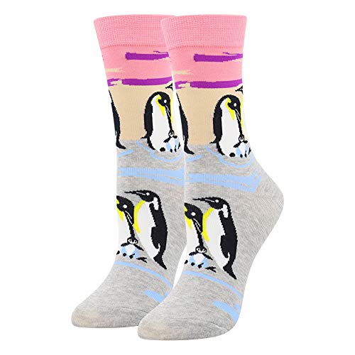 BONANGEL Calcetines Estampados de las Mujeres, Mujeres Ocasionales Calcetines Divertidos Impresos de Algodón de Pintura Famosa de Arte Calcetines, Calcetines de Colores de moda (8 Pares-Unicorn2)