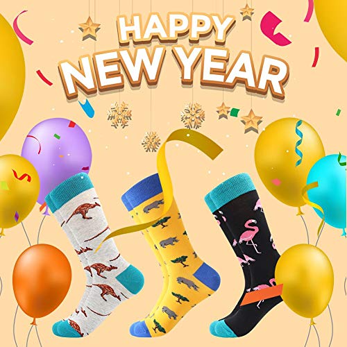 BONANGEL Calcetines Estampados de las Mujeres, Mujeres Ocasionales Calcetines Divertidos Impresos de Algodón de Pintura Famosa de Arte Calcetines, Calcetines de Colores de moda (8 Pares-Painting7)