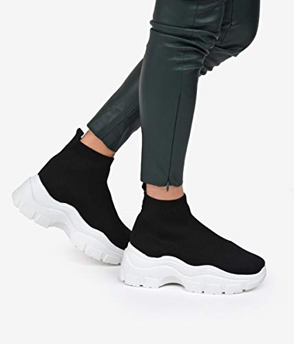 BOSANOVA Zapatillas Negras de calcetín Negro 36