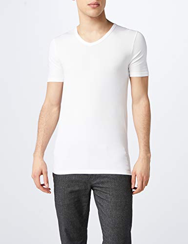 BOSS T-Shirt VN 2P CO/EL Camiseta, Blanco (White 100), M (Pack de 2) para Hombre