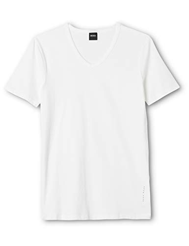 BOSS T-Shirt VN 2P CO/EL Camiseta, Blanco (White 100), M (Pack de 2) para Hombre