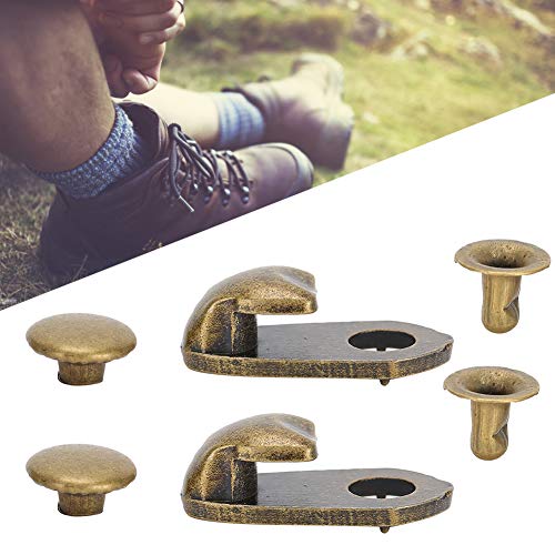 Botas de aleación Gancho Remaches Ganchos para botas de metal Accesorios de encaje con ivets con cinta Zapatos de senderismo de bronce Sujetador Pieza Accesorios de ropa