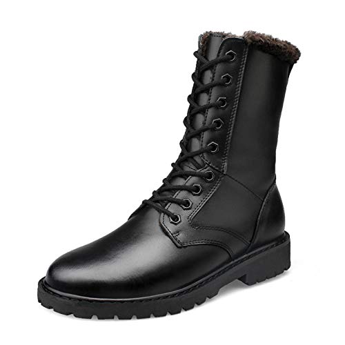 Botas militares tácticas de caña alta para hombre, botas de montaña negras clásicas,botas de piel de vaca, antideslizantes, cosidas a mano, casuales para exteriores, botas de motocicleta de tubo alt