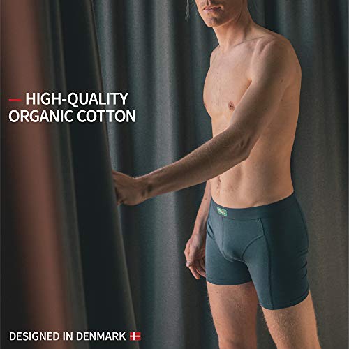 Boxer Calzoncillos Hombre Algodón Orgánico Pack de 3 Negro Azul Blanco (Azul, XX-Large)