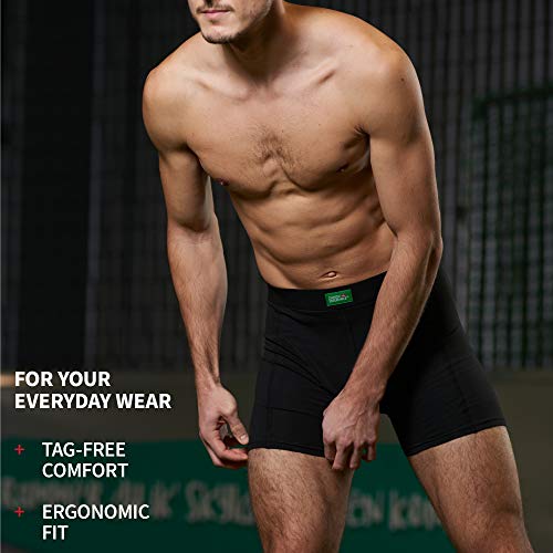 Boxer Calzoncillos Hombre Algodón Orgánico Pack de 3 Negro Azul Blanco (Azul, XX-Large)