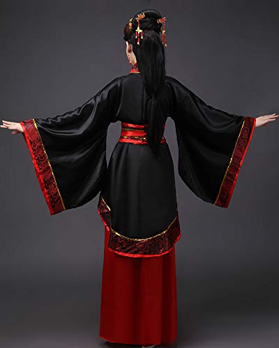 BOZEVON Ropa de Mujer Traje Tang - Traje Tradicional de Estilo Chino Antiguo Vestidos de Hanfu - para Show de Escenario Actuaciones Cosplay, Estilo-1/XL