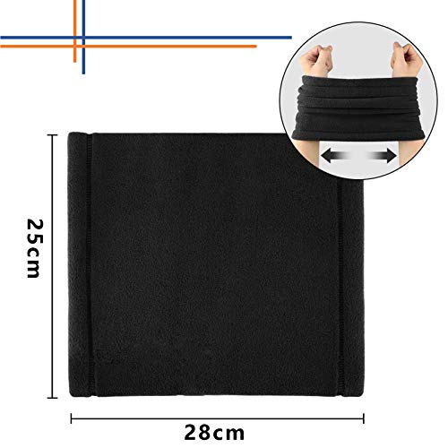 Braga Cuello Moto Calentador de Cuello Mascarilla, Pasamontañas Bufanda de Invierno, Multifuncional Máscara de Esquí Gorro Invierno Hombre Ciclismo Correr Aire Libre (Negro)