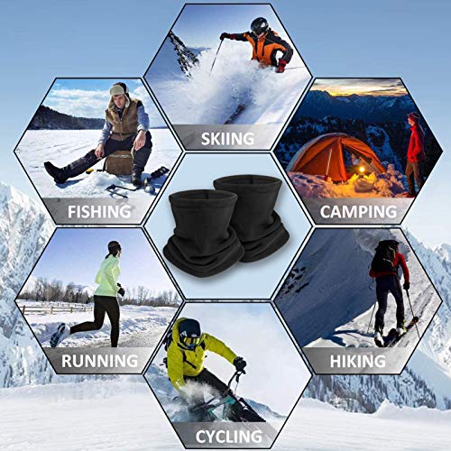 Braga Cuello Moto Calentador de Cuello Mascarilla, Pasamontañas Bufanda de Invierno, Multifuncional Máscara de Esquí Gorro Invierno Hombre Ciclismo Correr Aire Libre (Negro)