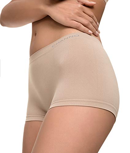 Bragas Culotte Shorts de Lycra Sin Costuras Suaves y Cómodos (Pack de 6) (Negro, U)
