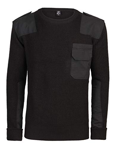 Brandit BW-Pullover Suter Pulver, Negro, 50 ES/52 ES para Hombre