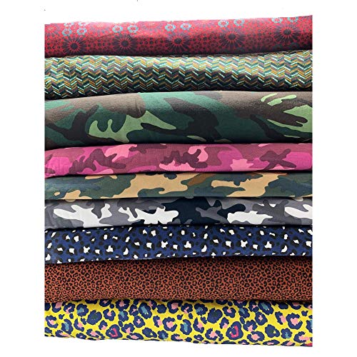 Brissa España. Telas Punto de Algodón Orgánico Por Metro (1mx1.50m). Telas Patchwork Costura Manualidades DIY Estampadas Dibujos e Infantiles. Material Manualidades. (Leopardo amarillo)