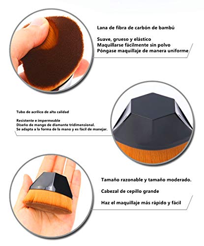 Brochas de maquillaje,Brocha para Base de Maquillaje,Cepillo de base en forma de pétalo suave del tacto brochas de base en polvo líquido Face Blush para mezclar cosméticos,líquido o polvos