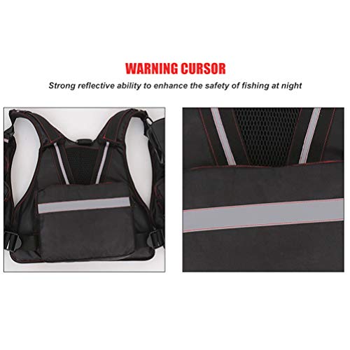 BSTCAR Mochila Chaleco de Pesca, Multi-Bolsillo Transpirable Malla para Fotografía de Caza al Aire Libre de Acampada para Pescar, Hacer Rafting, Pasear en Bote, Surfear, Navegar