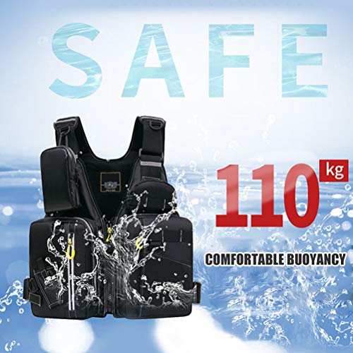 BSTCAR Mochila Chaleco de Pesca, Multi-Bolsillo Transpirable Malla para Fotografía de Caza al Aire Libre de Acampada para Pescar, Hacer Rafting, Pasear en Bote, Surfear, Navegar