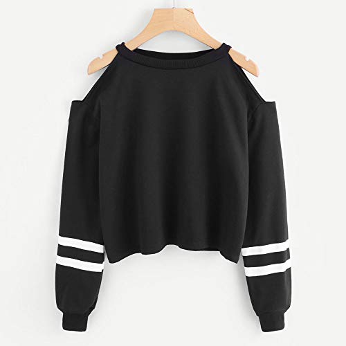 Btruely Herren_camisetas Moda Sudaderas con Capucha, Camisa para Mujer Camiseta Blusa Deportiva Sudadera Fuera del Hombro Tops De Deportivo Basico para Mujeres Chica