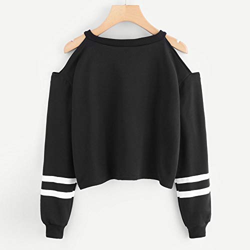 Btruely Herren_camisetas Moda Sudaderas con Capucha, Camisa para Mujer Camiseta Blusa Deportiva Sudadera Fuera del Hombro Tops De Deportivo Basico para Mujeres Chica