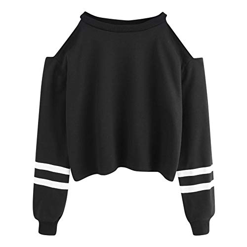 Btruely Herren_camisetas Moda Sudaderas con Capucha, Camisa para Mujer Camiseta Blusa Deportiva Sudadera Fuera del Hombro Tops De Deportivo Basico para Mujeres Chica