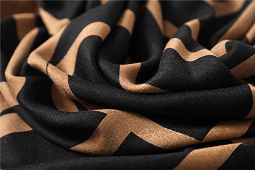 Bufanda De Algodón para Mujer, Chal Cálido De Invierno, Pañuelo A Cuadros Geométricos para Mujer, Bufandas De Primavera para Mujer, 180X90Cm, 2 Marrones