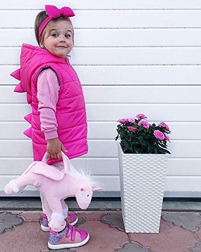 BULINGNA Chaleco de dinosaurio sin mangas con capucha para niños y niñas con cremallera - rosa - 6-12 meses
