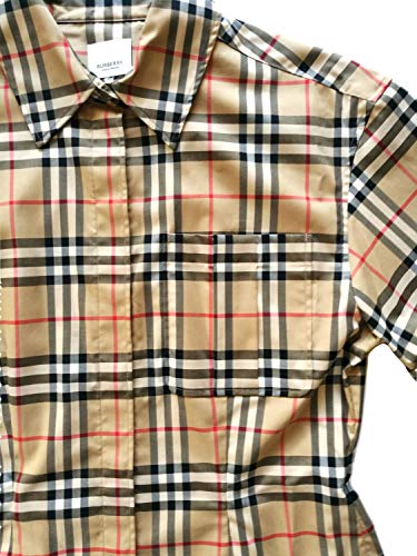 BURBERRY Eleanora 80258231 Archive - Camisa de manga corta para mujer, color beige Check beige. 38