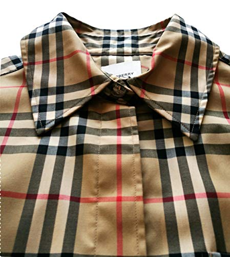 BURBERRY Eleanora 80258231 Archive - Camisa de manga corta para mujer, color beige Check beige. 38