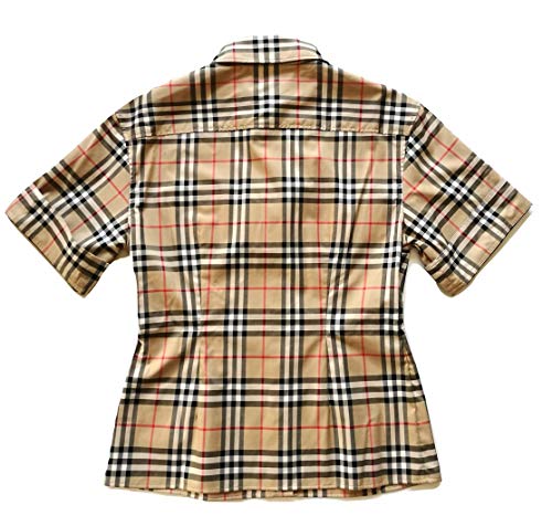 BURBERRY Eleanora 80258231 Archive - Camisa de manga corta para mujer, color beige Check beige. 38