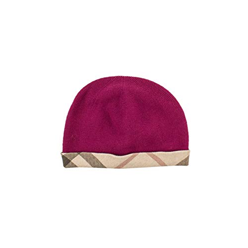 BURBERRY Gorro de punto con patrón de cuadros - Berry frutas del bosque XXS