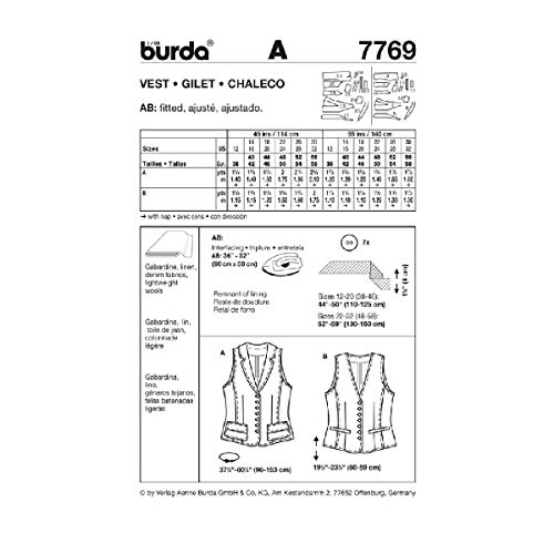 Burda Patrón 7769 Chaleco