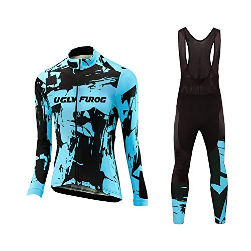 BurningBikewear Uglyfrog Otoño e Invierno Mujer Ropa Ciclismo Maillot Mangas largas Camiseta de Ciclistas Cómodo Respirable Secado rápido de Bicicletas Cuerpos Triatlón Ropa RTWX01