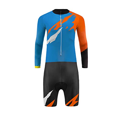 BurningBikewear Uglyfrog Skinsuit Maillot Ciclismo Manga Larga Ropa Ciclismo Hombres Bodies con 3D Gel Pad Pantalones Cortos Outdoor Sets Triatlón Cómodo LTFX02F