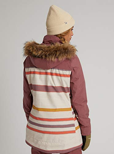 Burton Lelah chaqueta de snowboard, Mujer, Rose Brown/Creme Brulee Woven Stripe, S