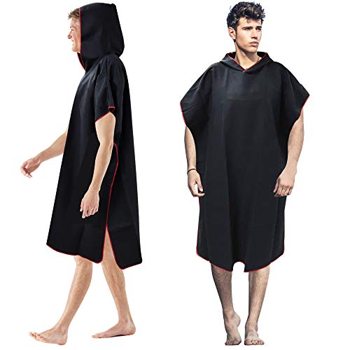 BUZIFU Poncho de Toalla con Capucha, Poncho Cambiador Playa para Hombre y Mujer, Poncho Surf, Poncho de Playa de Secado Rápido, Poncho de Surfista, Cómodo y Absorbente, Poncho para Piscina, Mar y Spas