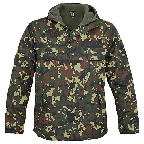 bw-online-shop Chaqueta cortavientos con capucha para hombre con forro polar camuflaje S