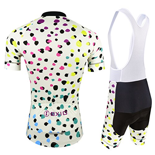 BXIO Maillot Ciclismo Mujer, Ciclismo Conjunto de Ropa con Culotte Pantalones Acolchado 3D para Deportes al Aire Libre Ciclo Bicicleta, Florales, M