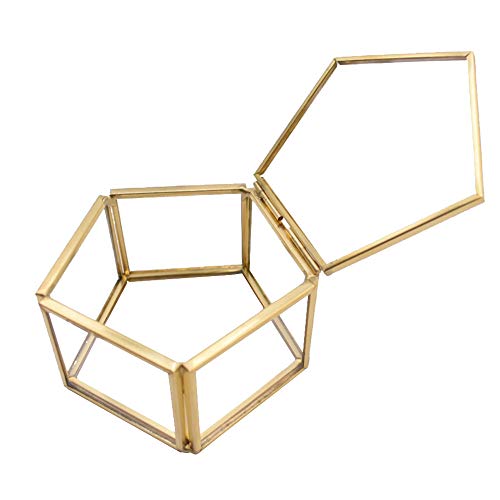 Caja del Anillo, Joyero, Joyas Caja Transparente de Cristal Forma Flor Habitaciones Box Anillo Caja de Regalo