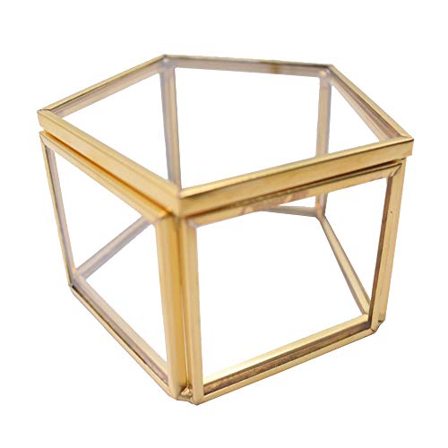 Caja del Anillo, Joyero, Joyas Caja Transparente de Cristal Forma Flor Habitaciones Box Anillo Caja de Regalo
