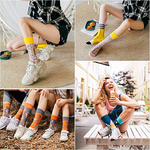Calcetines de Mujer AB Calcetines Estampados Coloreados Algodón Calcetines Nuevo y de Calcetine Moda para Mujeres y Niñas 5 Pares
