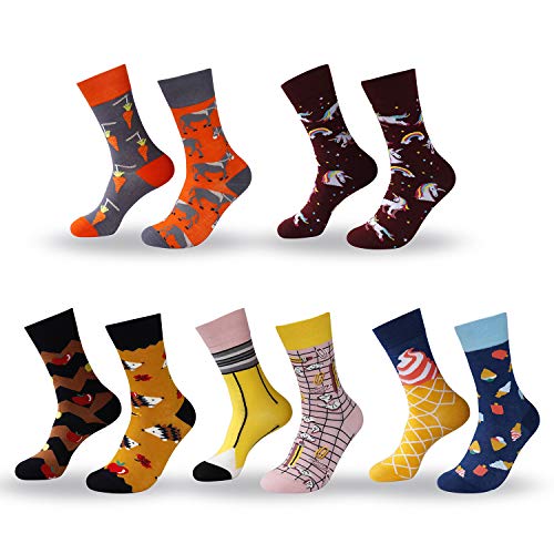 Calcetines de Mujer AB Calcetines Estampados Coloreados Algodón Calcetines Nuevo y de Calcetine Moda para Mujeres y Niñas 5 Pares