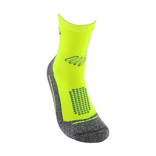 Calcetines deportivos (3 pares) SIN COSTURAS de alto rendimiento para hombre o mujer. Ideales para deportes como running, crossfit, ciclismo, pádel, trekking; Cómodos y resistentes. (Am/Ros/Na, 43-46)