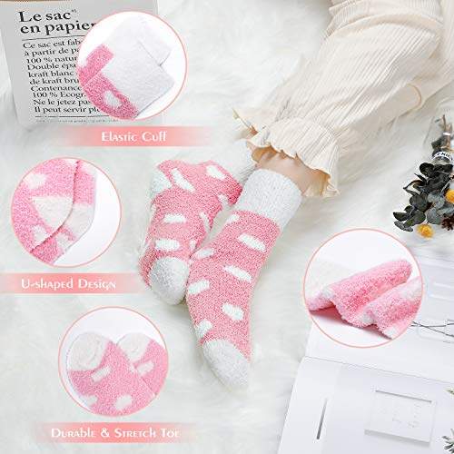 Calcetines mullidos para mujeres y niñas – Calcetines suaves y acogedores para invierno espesan calcetines calientes para el hogar zapatilla de cama acogedora para mujer