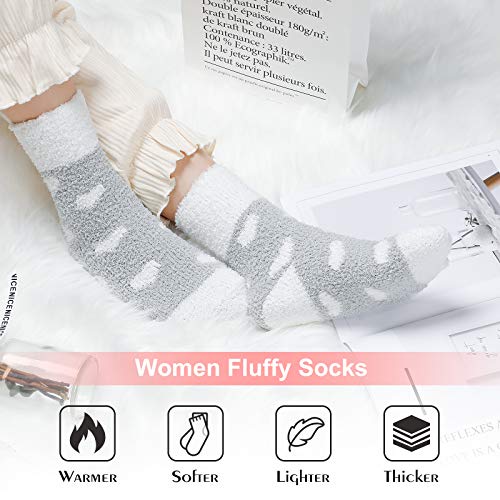 Calcetines mullidos para mujeres y niñas – Calcetines suaves y acogedores para invierno espesan calcetines calientes para el hogar zapatilla de cama acogedora para mujer
