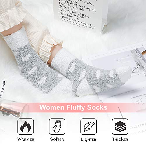 Calcetines mullidos para mujeres y niñas – Calcetines suaves y acogedores para invierno espesan calcetines calientes para el hogar zapatilla de cama acogedora para mujer