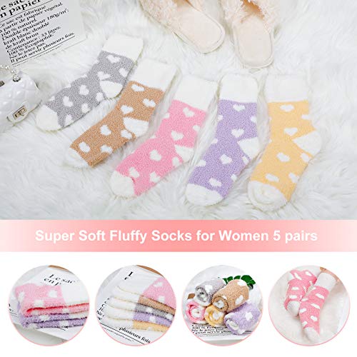 Calcetines mullidos para mujeres y niñas – Calcetines suaves y acogedores para invierno espesan calcetines calientes para el hogar zapatilla de cama acogedora para mujer