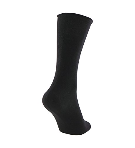 Calcetines SIN COSTURAS y SIN GOMA (3 pares) mujer. Calcetín alto, sin costuras y sin goma de primera calidad, evitan los roces y señales de presión. (Negro, eu: 35-40 // uk: 2-6)