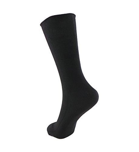 Calcetines SIN COSTURAS y SIN GOMA (3 pares) mujer. Calcetín alto, sin costuras y sin goma de primera calidad, evitan los roces y señales de presión. (Negro, eu: 35-40 // uk: 2-6)
