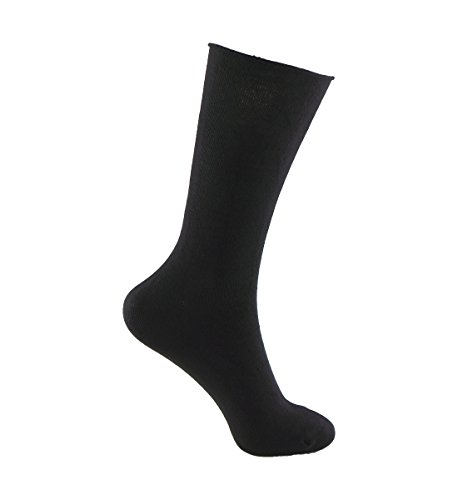 Calcetines SIN COSTURAS y SIN GOMA (3 pares) mujer. Calcetín alto, sin costuras y sin goma de primera calidad, evitan los roces y señales de presión. (Negro, eu: 35-40 // uk: 2-6)