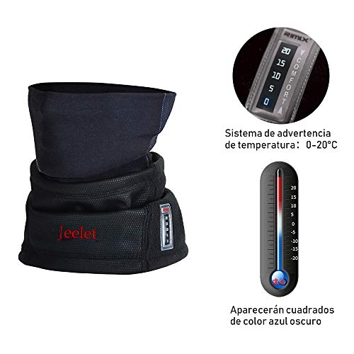 Calentador de Cuello Moto Unisex con Termómetro Pasamontañas Polar Antiviento Respirable Máscara de Esquí para Ciclismo Correr