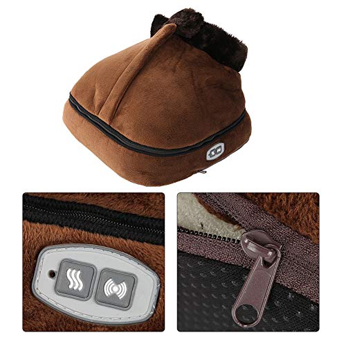 Calentador eléctrico del pie, calentador removible del pie Bota 5 Configuración de calor y apagado automático, con controlador de mano Suave y relajante Forro interior de lana de cordero(EU-Plug)