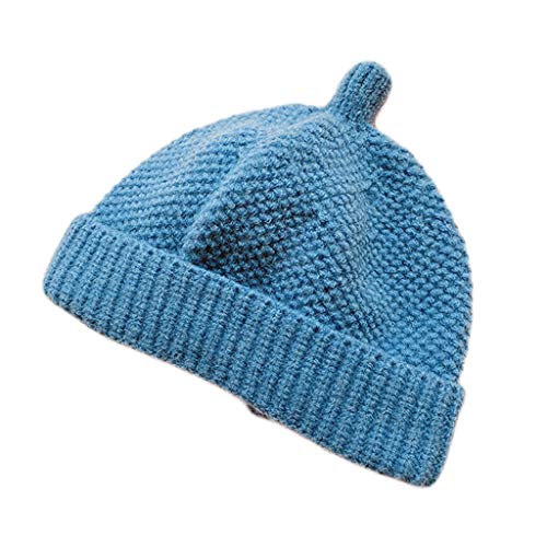 Cálido Invierno de punto sombrero del bebé for niñas otoño linda clásica del niño de las muchachas ajustables Diseño Hat for Edad 10-30 Meses Gorra de esquiar ( Color : Blue , Size : 10-30 months )
